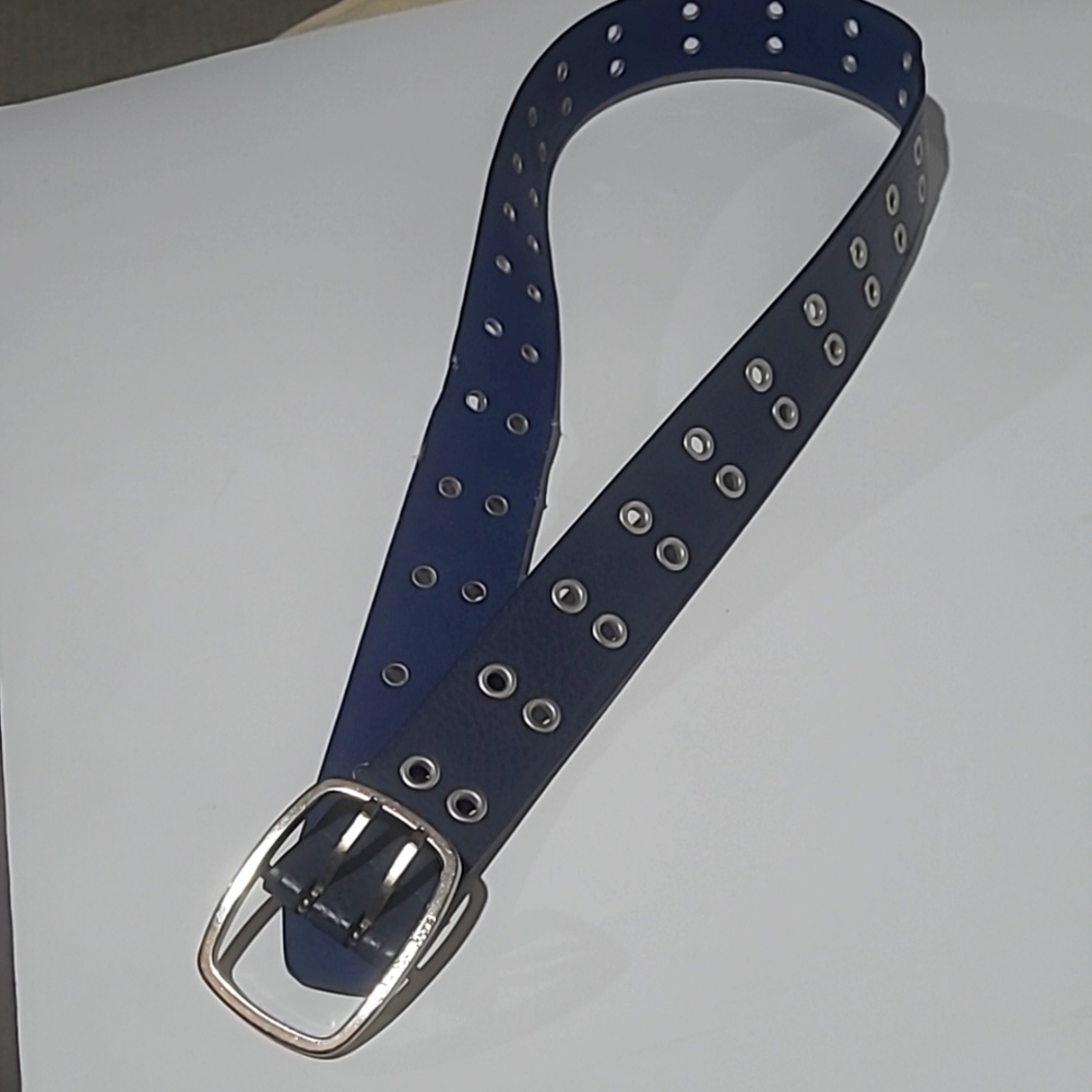 Calvin Klein Navy Leather Belt